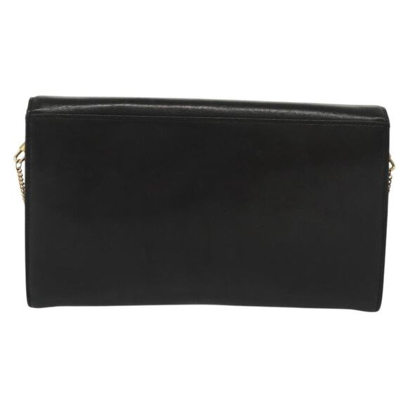 DIOR Chain Shoulder Bag Leather Black Gold - Picture 3 of 13